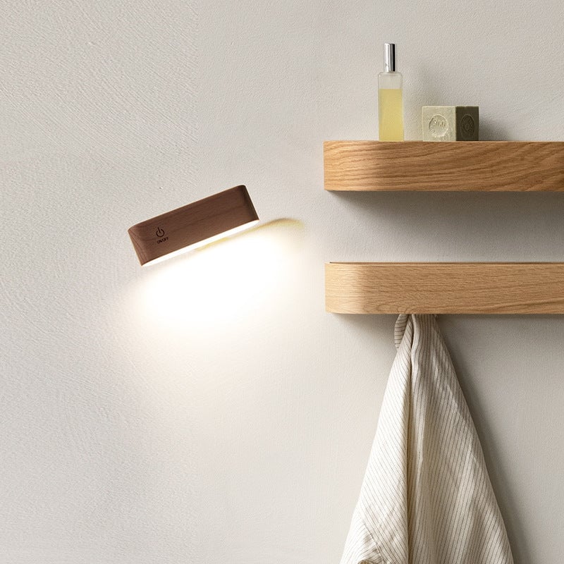 Lampa de birou din lemn masiv cu încărcare magnetică